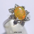 Fine delicate 925 Silver Ring with Multi-Color Opal, Size 9 (Ø19 mm)