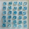 7.54 ct. 30 pieces blue Square 2.5 to 3 mm Cambodia Zircons