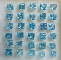 7.54 ct! 30 Stück blaue Prinzess  2.5 bis 3 mm  Kambodscha Zirkone. Super Farbe!