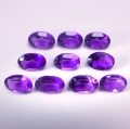 Bild 1 von 4.35 ct. 10 Stück ovale 6 x 4 mm Uruguay Amethyst Edelsteine