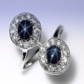 Fantastischer 925 Silber Ring mit 2 echten Blue-Star Sternsaphiren GR 59,Ø18.8mm