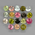 2.04 ct 18 pieces untreated round 2.8 - 3.0 mm Mozambique Multi Color Tourmaline