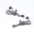 Bild 3 von Enchanting 925 Silver Earrings with genuine Tanzanite Gemstones