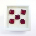 4.98 ct. 5 pieces 5.5 mm Octagon Ruby Gemstones from Mozambique