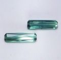Bild 1 von 1.74 ct. Schönes Paar bläulich grüner  11 x 3 mm Indigolith Turmalin