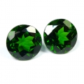 2.95 ct. Perfect pair of round naturl. 7.0 mm Chrome Diopside Gems