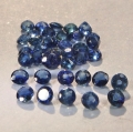 1.42 ct . 37 Stück blaue runde 1.8 bis 2.2 mm Madagaskar Saphire