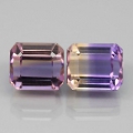 7.61 ct  VVS ! Perfektes Paar Bolivien Oktagon Ametrin Edelsteine