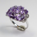 Bild 3 von Eleganter 925 Silber Ring mit Brasilien Amethyst Edelsteinen GR 57 (Ø 18.2 mm)