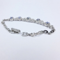 Bild 3 von Beautiful 925 Silver Bracelet with genuine oval Tanzanite Gemstones, 190 mm