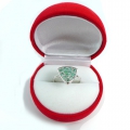 Bild 4 von Fein dezenter 925 Silber Ring mit echten Smaragd Edelsteinen GR  56,5 ( Ø 18 mm)