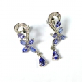 Bild 2 von Enchanting 925 Silver Earrings with genuine Tanzanite Gemstones