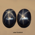2.11 ct  Feines Paar dunkelblaue 6.8 x 5 mm Blue Star Sternsaphire