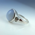 925 Silver Ring with 11 x 9 mm Africa Chalcedony, SZ  (Ø 16.8 mm)