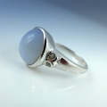 Bild 1 von 925 Silber Ring mit 11 x 9 mm Afrika Chalcedon, GR 55 (Ø 16.8 mm)