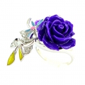 Bild 3 von 925 Silver Flower ring with Enamel & Zirconia, SZ 7 (Ø 17,5 mm)