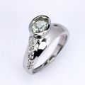 Pretty 925 Silver Ring with green Brazil Amethyst SZ 8.75 (Ø18.8 mm)