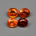 2.03 ct. 4 pcs Orange Namibia Spessartin Garnet Gemstones, Oval & Cushion Facet