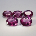 7.03 ct. 5 pieces oval pink- violet 8 x 6 mm Rhodolite Garnet Gems. Ravashing color!