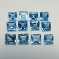 Bild 1 von 2.20 ct! 12 Stück blaue Prinzess  3x3 mm  Kambodscha Zirkone. Schöne Farbe!