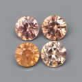 1.69 ct. 4 pieces fine 4.1 - 4.4 mm Pink Champagne Brillant Cut Zircons Tanzania
