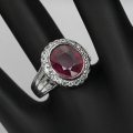 Bild 3 von 925 Silver Ring with dark Red Mozambique Ruby, Size 8 (Ø 18 mm)
