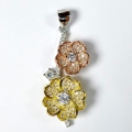 Bild 1 von Fine 925 Silver Flower Pendant with white Brilliant Cut Cubic Zirconia Stones