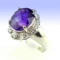 Bild 1 von Eleganter 925 Silber Ring mit Brasilien Amethyst  GR 57 (Ø18.2 mm)