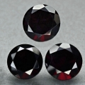 7.37 ct. 3 deep red round 8 - 8.2 mm Alamandine Garnet Gemstones