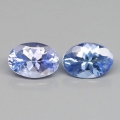 1.27 ct. VS ! Feines Paar ovale 6.5 x 5.5 mm Tansanit / Tanzanite Edelsteine