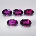 Bild 1 von 4.2 ct. VS! 5 Stück rot-violette ovale 6.2 x 4.2 mm Rhodolith Granate