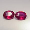 3.15 ct. Perfect pair of pink red oval 8 x 6 mm Mosambique Ruby gemstones