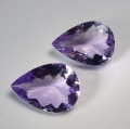 4.61 ct Beautiful Pair of pear facet 11.8 x 8.4 mm light violet Amethysts from Bolivia
