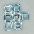 5.28 ct. 7 Stück schöne Sky- Blue Topas Edelsteine, Karree Facette