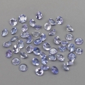 Sonderpreis! 3.09 ct  48 Stück runde Medium Blau- Violette 2-2.5 mm Tansanit Edelsteine