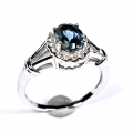 Bild 3 von Zarter 925 Silber Ring mit Brasilien London Blue Topas, GR 52 (Ø 16,5 mm)