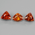 2.72 ct. 3 pieces fine Intensive Orange Triangle Spessartin Garnet Gemstones