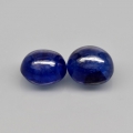 6.59 ct. Schönes Paar ovale dunkelblaue Madagaskar Cabochon Saphire