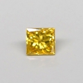 0.11 ct. Beautiful 2.5 mm Fancy Yellow Princess Cut Diamond, SI-1