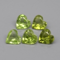 2.02 ct 5 Stück grüne 5.0 mm Herz Facette Burma Peridot Edelsteine