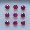1.54 ct. 9 pieces round Pink Red 3.2 - 3.3 mm Mozambique Ruby Gemstones