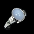 Bild 2 von 925 Silber Ring mit 11 x 9 mm Afrika Chalcedon, GR 55 (Ø 16.8 mm)