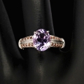 Bild 2 von Entzückender 925 Silber Ring mit 9 x 7 mm Amethyst & Granat GR 54,5 (Ø17,5 mm)