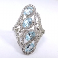 Bild 1 von Toller 925 Silber Ring mit Sky Blue Topas Edelsteinen, Gr 59,5 (Ø 19 mm)