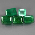 5.80 ct 5 pieces natural Columbian Octagon Emerald Gemstones