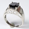Bild 3 von 925 silver ring with black spinel, size 63.5 (Ø 20.3 mm)