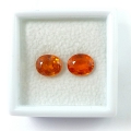 2.95 ct. Very nice Pair untrated oval 7 x 5.9 mm Namibia Spessartin Garnet Gems