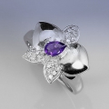 Toller 925 Silber Ring mit echtem Brasilien Amethyst Edelstein  GR 59,5 (Ø19 mm)