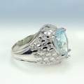 Bild 2 von 925 Silber Ring mit echtem 12 x 7 mm Sky- Blue Topas Tropfen,  GR 52 (Ø16,5 mm)