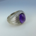 Erstklassiger 925 Silber Ring mit großem echten Bolivien Amethyst GR 59,5
